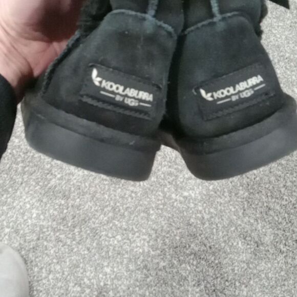 Koolaburra Black Mid-Calf Boots with Side Lacing - Picture 4 of 5